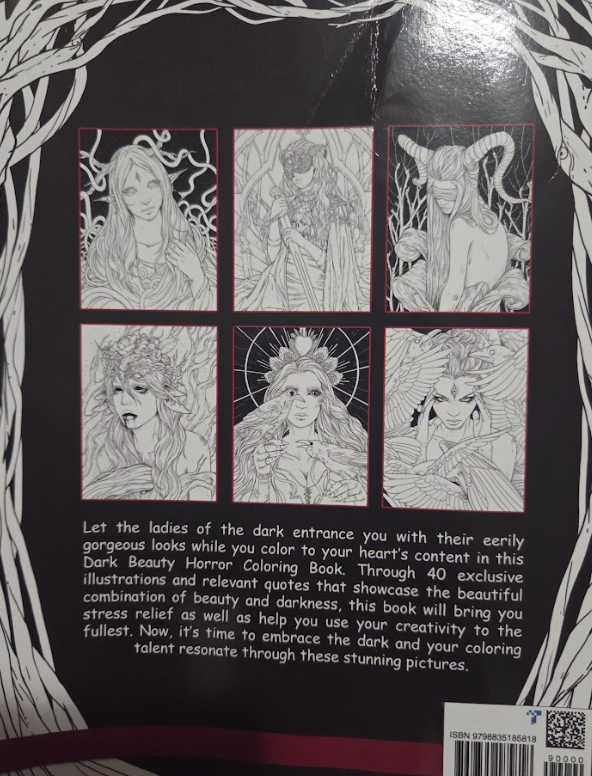 Dark Beauty, Horro coloring book for adults cover